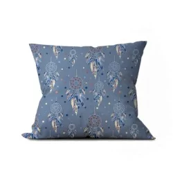 Cotton Fabric Dream Catcher Blue Background | Wolf Fabrics
