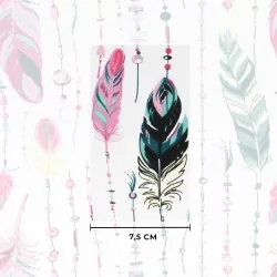 Tessuto di Cotone Piume e Perle Rosa ed Smeraldo | Tissus Loup