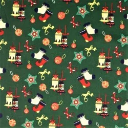 Fabric Christmas decoration green background