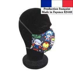 Maschera di protezione barriera Dark Vador design alla moda riutilizzabile AFNOR | Tissus Loup