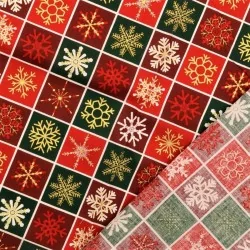 Tela Algodón Patchwork copos de nieve dorados | Telas Lobo