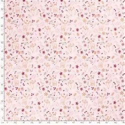 Golden Christmas Reindeer Fabric pink background |  Wolf Fabrics