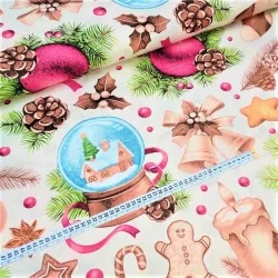 Fabric Cotton Snow Globe and Christmas Bell Large Patterns | Wolf Fabrics