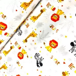Safari cotton fabric White background