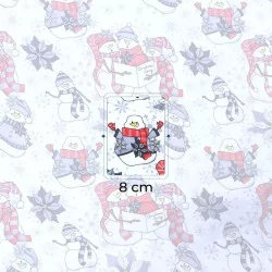 Snowman with red hat Fabric Cotton | Wolf Fabrics