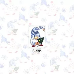 Baumwollstoff Weihnachtswichtel und Schneeflocken | Wolf Stoffe
