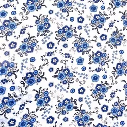 Blue Flowers Fabric