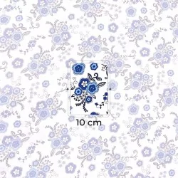 Tissu Coton Fleurs Bleues | Tissus Loup