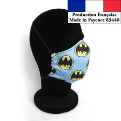 Masque protection barrière Batman design  à la mode réutilisable AFNOR Nikita Loup