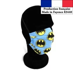 Masque protection Batman  Léger  l'été réutilisable AFNOR Made in Fayence Nikita Loup