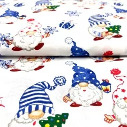 Tecido de Algodão Duendes de Natal e Flocos de Neve | Tissus Loup