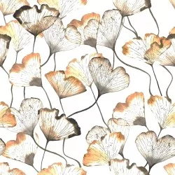 Tecido de Algodão Folhas de Ginkgo Biloba | Tissus Loup