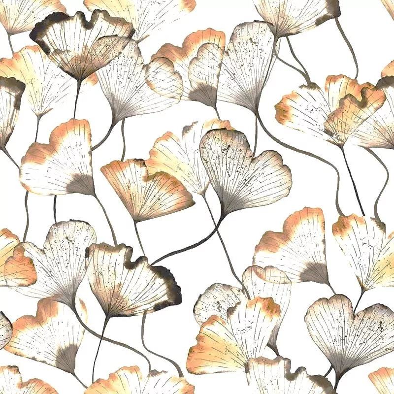 Fabric Cotton Ginkgo Biloba leaves | Wolf Fabrics