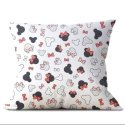 Tecido de Algodão Minnie-Mickey-Mouse Pequena Cabeça Laço Vermelho | Tissus Loup