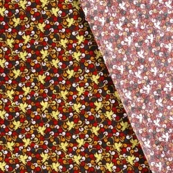 Fabric Cotton Golden Christmas Angels burgundy background | Wolf Fabrics