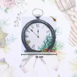 Tissu Coton Horloge de Noël | Tissus Loup
