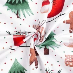 Tecido de Algodão com Pinheiro e Patins de Natal | Tissus Loup