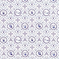 Stof Delfts aardewerk met blauw en wit Hollands motief