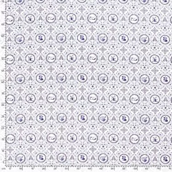 Fabric Cotton Delftware with blue and white Dutch motif | Wolf Fabrics