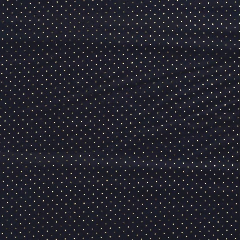 Fabric Cotton Golden Dots 2mm navy blue background | Wolf Fabrics