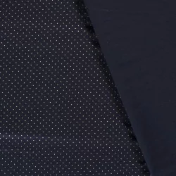 Tela de Algodón de lunares dorados 2 mm fondo azul marino | Telas Lobo