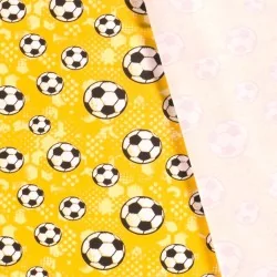Tecido Jersey algodão Futebol fundo amarelo | Tissus Loup