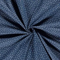 Tissu Jean stretch imprimé bleu clair petits Cœurs | Tissus Loup