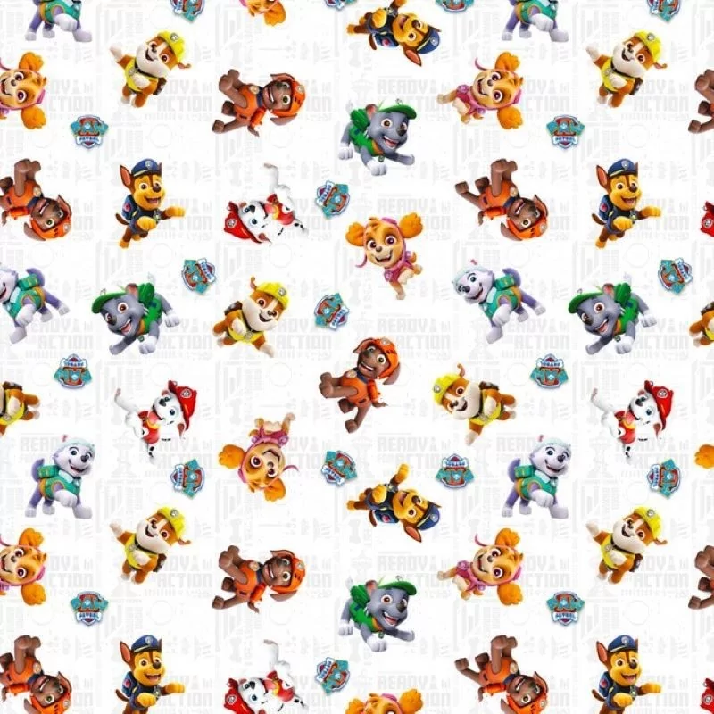 Fabric Cotton PAW Patrol White Background | Wolf Fabrics