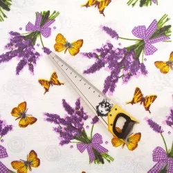 Tessuto Bouquet di Lavanda e Farfalla | Tissus Loup