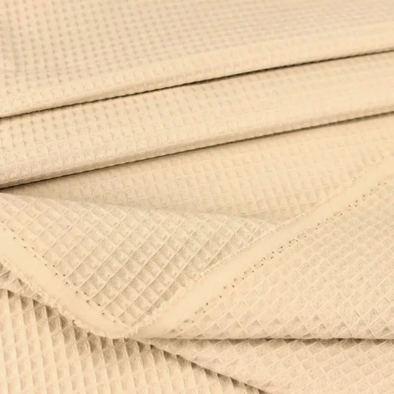 Honingraat Stof kleur Beige | Wolf Stoffen