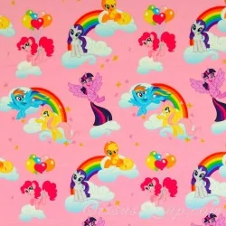 Tela Jersey My Little Pony Fondo Rosa Mi pequeño pony
