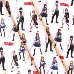 Fabric Cotton Fairy Tail Manga White background | Wolf Fabrics