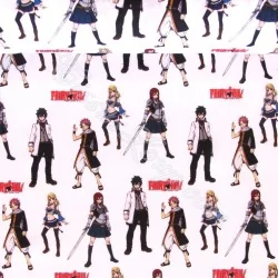 Fabric Cotton Fairy Tail Manga White background | Wolf Fabrics