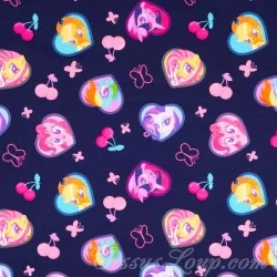 Tela Jersey My Little Pony Fondo azul marino Mi pequeño pony