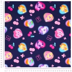 Fabric Jersey Cotton My Little Pony Navy Blue Background | Wolf Fabrics