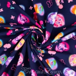 Jersey Stoff Baumwolle Mein kleines Pony Hintergrund Marineblau My Little Pony  | Wolf Stoffe