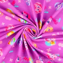 Jersey Stoff Baumwolle Mein kleines Pony Hintergrund lila-rosa My Little Pony  | Wolf Stoffe
