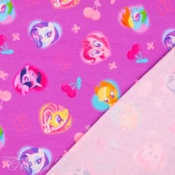 Tecido Jersey algodão My Little Pony Fundo roxo rosa Meu Pequeno Pônei | Tissus Loup