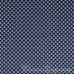 Fabric Cotton skulls and crossbones navy blue background | Wolf Fabrics