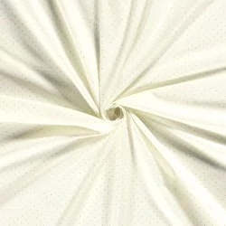 Tela de Algodón de lunares 2 mm dorados Fondo blanquecino  | Telas Lobo