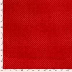 Tecido de Algodão com Poás Dourados 2mm Fundo Vermelho | Tissus Loup
