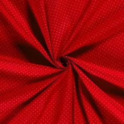 Fabric Cotton Golden Little Dots Red Background | Wolf Fabrics