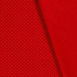 Tela Algodó de lunares dorados Fondo rojo | Telas Lobo