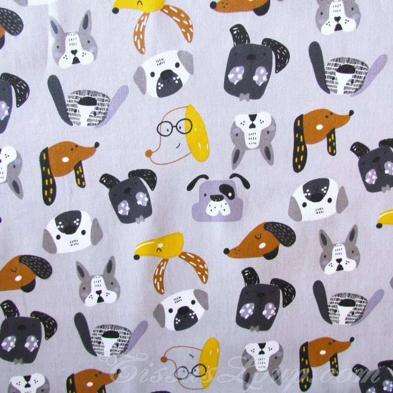 Fabric Cotton Dog Heads | Wolf Fabrics