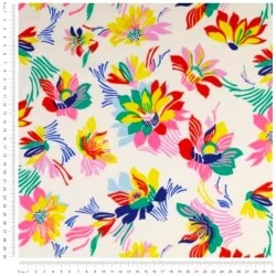Fabric Jersey Flowers White Background | Wolf Fabric