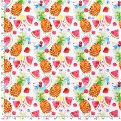 Tecido Jersey Frutas de Verão | Tecidos Lobo
