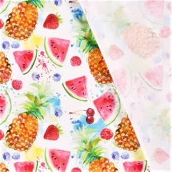 Tecido Jersey Frutas de Verão | Tecidos Lobo