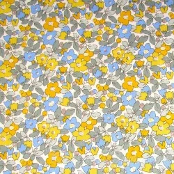 Fabric Small Yellow and Blue Flowers