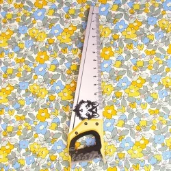 Katoenen stof Kleine Gele en Blauwe bloemen | Wolf Stoffen