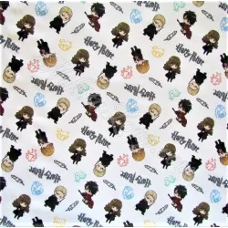 Tecido de Algodão Harry Potter Fundo Branco | Tissus Loup